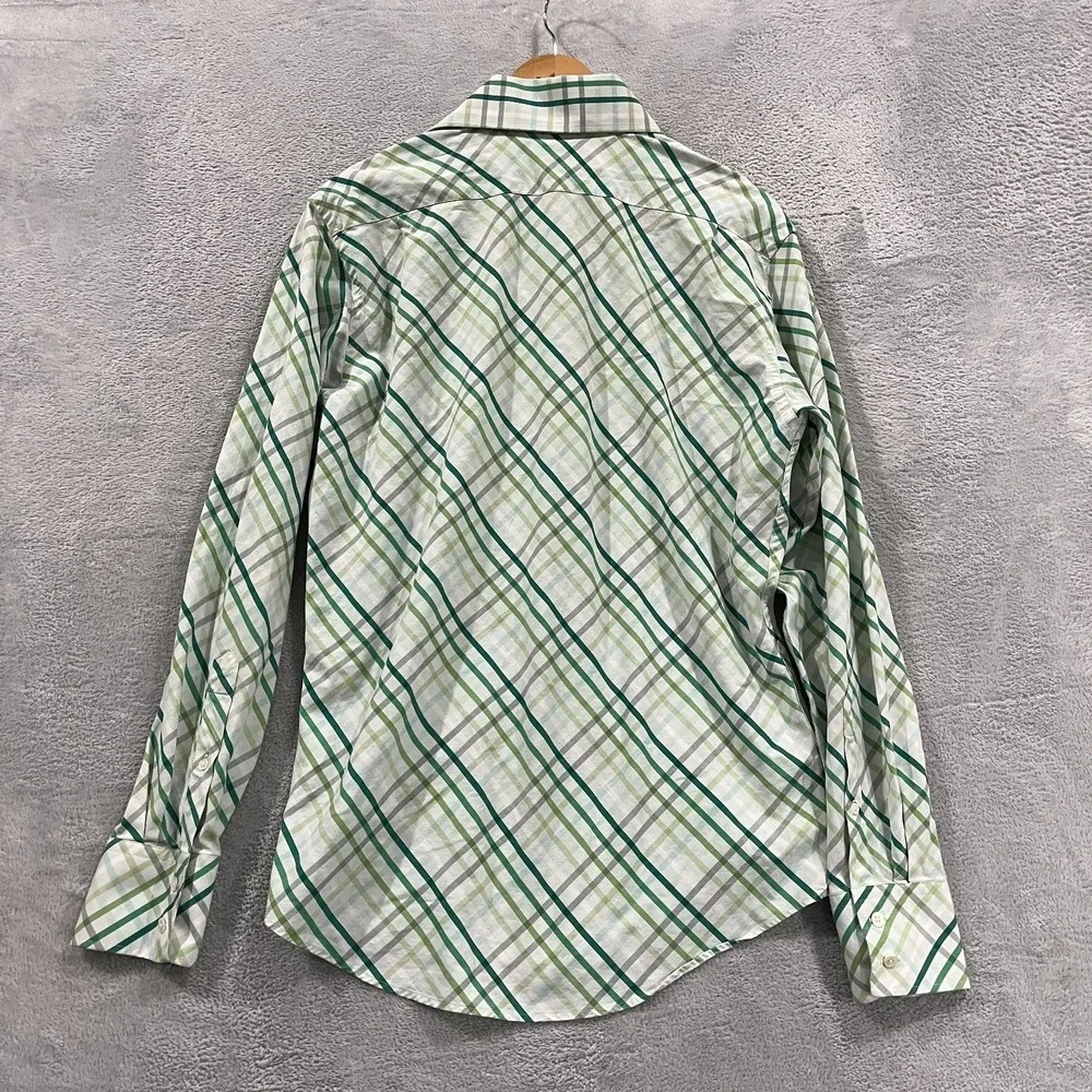 Banana Republic Men's Medium 15-15.5 Green Button-Down Long‎ Sleeves Academia